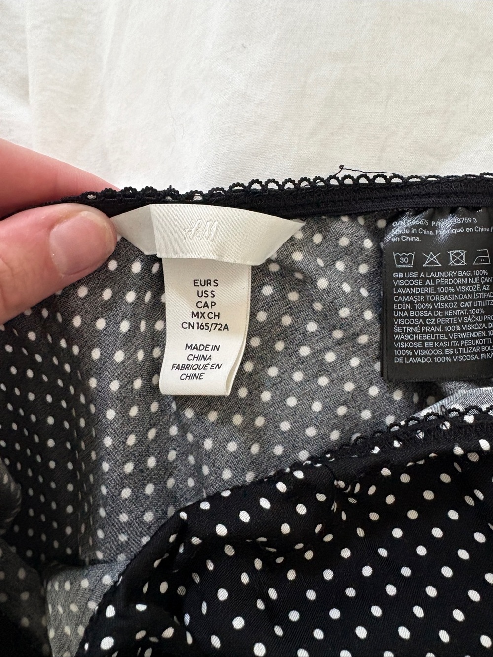 H&M Black Midi Skirt with White Polka Dots - Picture 3 of 3